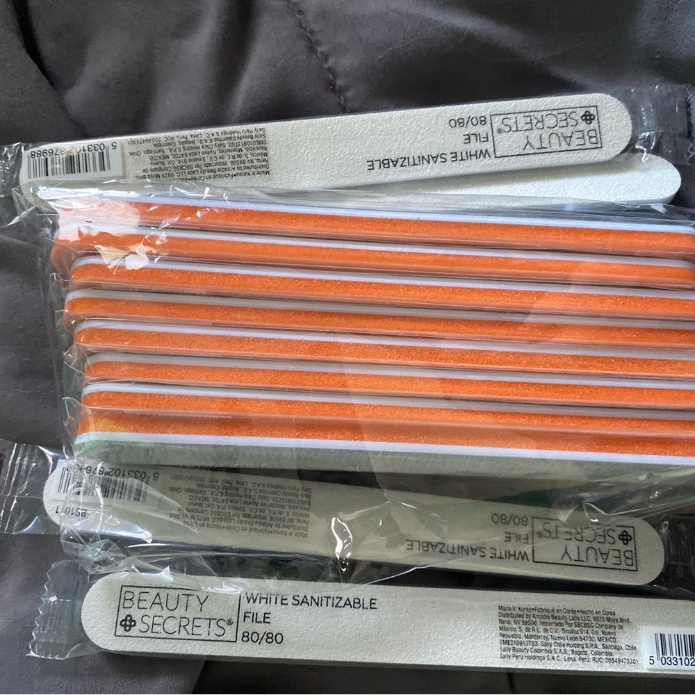 Orange Nail Files - 80/80 Grit (Pack)